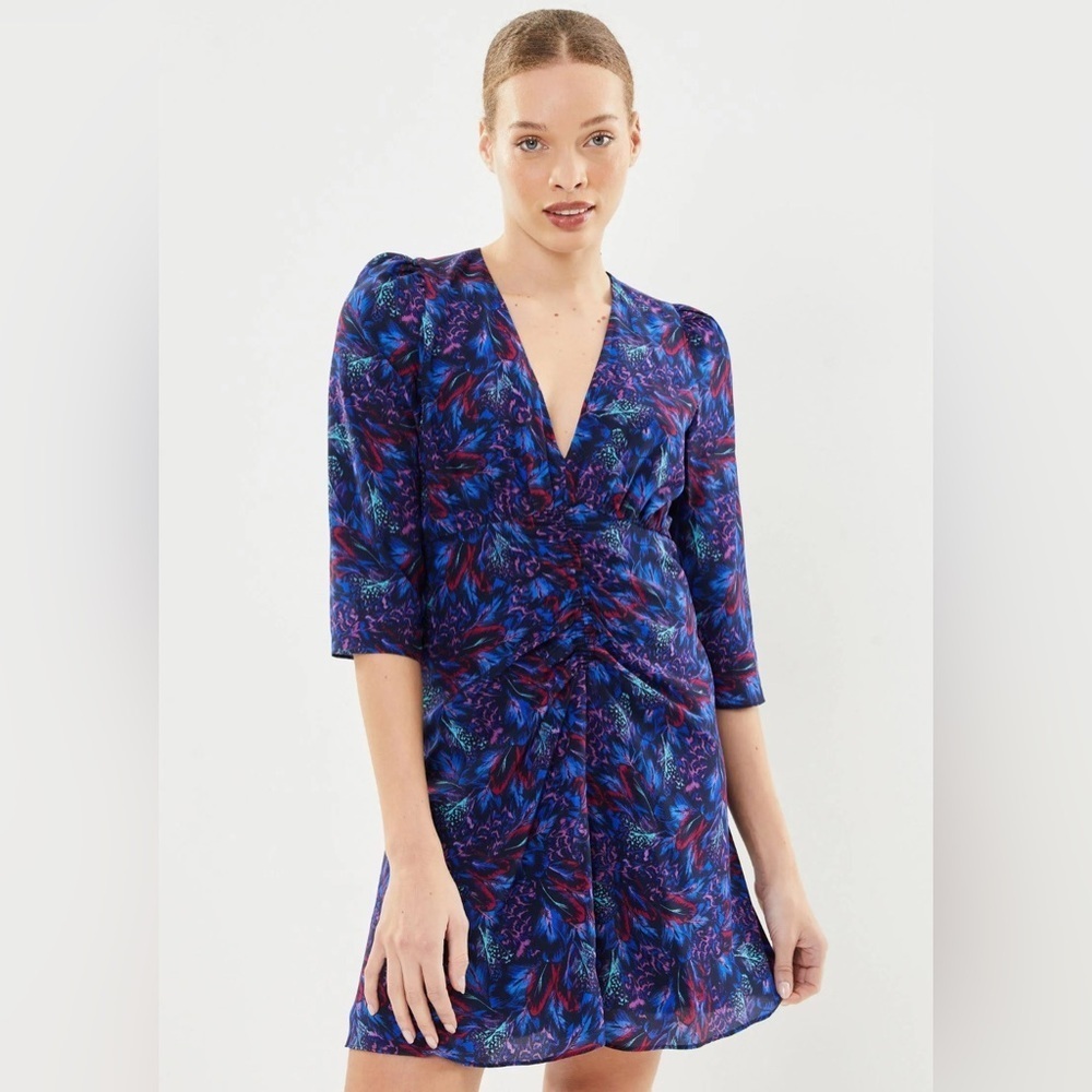 The Kooples Feather Print Three Quarter Sleeve Dress Size 0
